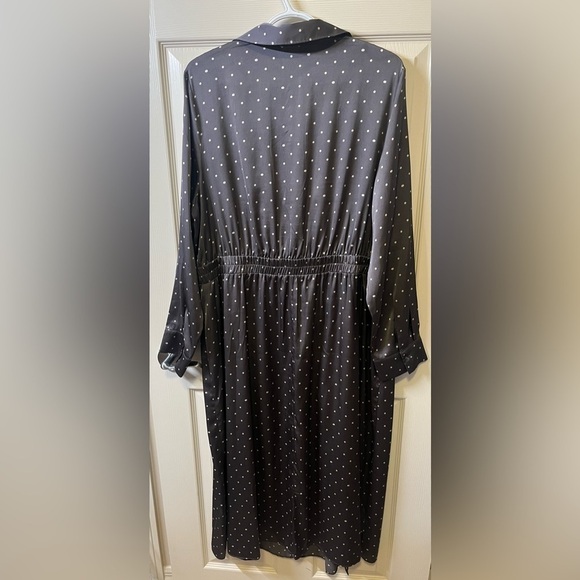 GRAY Sateen Polka-Dot Dress - Picture 3 of 4
